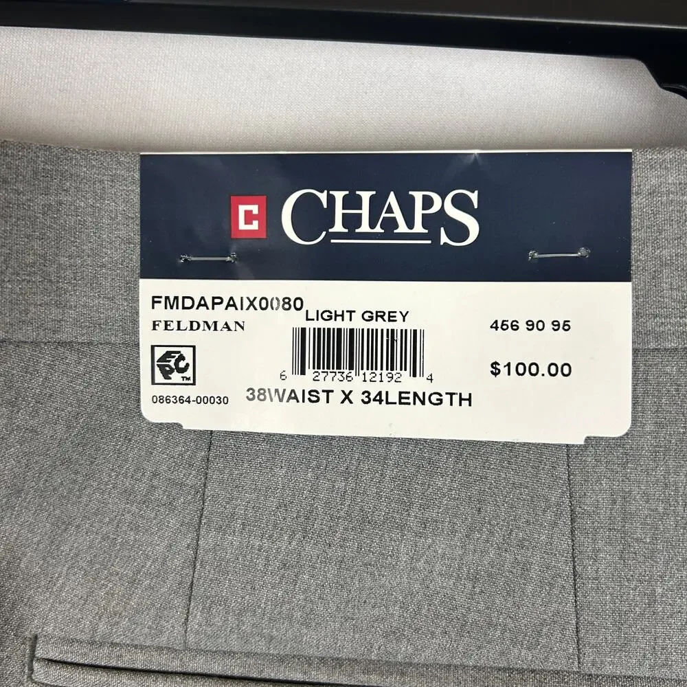 Chaps Performance Suit Wool Blend Jacket and Pants Light Grey Size 48L 38x34